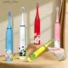 Toothbrush Sonic Electric Toothbrush Cartoon s With 12PCS Replacement brush heads Waterproof Rechargeable Timer Brush for Red Y240419