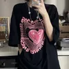 T-shirt surdimensionné Love T-shirts graphiques Femmes Migne Tees Couple Tshirt Streetwear Y2K Tops Harajuku Sweet Vêtements 240417