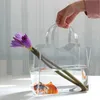 GIEMZA Acrylic Bag Vase Transparent Bags Shopping Basket Desktop Small Fish Tank Flower Pots Fashion Street S Props 240415