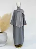 Abbigliamento etnico ricamo luna ricami abaya tessuto sottile maniche da pipistrello di oversize kimono donne musulmane dubai abbigliamento islamico hijabi abito ramadan eid d240419