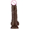 Black Realistic Dildo para Mulheres, Copa da Terceira Anal Adulto Sexy Brinquedos Sexy com Balls Play de Prostado iniciante no ponto G