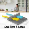 Hulay Kitchen Silicone Cutlery Holder - Presque de cuillère durable sans BPA avec coussinet d'égouttement - support de cuillère résistante à la chaleur pour poêles - compteurs de kitchen