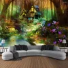 Tapisseries Dream Castle Tapestry Landscape Mur suspendu Tissu Hippie Decoration Salon Room Bedroom Art