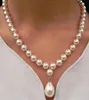 Fina pärlor smycken 100 Natround South Sea Pearl 12x16mm Drop Pendant Halsband Silver8032867