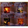 Baskets New Glowing Halloween Pumpkin Children's Candy Ghost Festival Bags Decorative Props 2023 Fast Delivery P0730