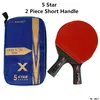 Настольный теннис Raquets Huieson 56 Star 2pcs модернизированные углеродные ракетки набор Super Powerf Pong Bat для ADT Club Training 220914 Drop Defore Dhmia