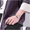 Bangle Fashiona Chinese Style Chess Piece C-Shaped Bracelet For Men Stainless Steel Chuhe Hanjie Charm Jewelry Drop Delivery Bracelet Dh8H4