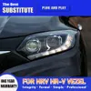 Automobilzubehör Frontlampe für Honda HR-V Vezel LED-Scheinwerferbaugruppe 15-19 Dynamische Streamer-Blendsignalanzeige High Beam