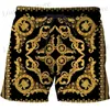 Shorts masculins 3D Impression de luxe de plage shorts de plage pantalon masculin hawaii chape natation de gym de gym de gymnase de gym de gym