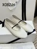 Sıradan Ayakkabı Mary Jane Rahat Bale Flats Deri Tasarımcı Kadınlar İçin Siyah 2024 Lüks kırmızı yüksek kaliteli kadın boyutu 43