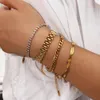 Meniamlist Men Bracelet Gold Jewelry Street Style en acier inoxydable 316L Bracelets de chaîne cubaine à 18 km pour femmes 240417