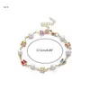 Link Bracelets X7YA Beads Alloy Material Colorful Women Bangles For Girls