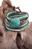 RH Fashion Cuir Boho Prime de Boho Green Mixed Natural Stones charme 5 brins Bracelets enveloppe de perles Drop 2109185047394
