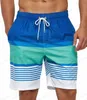 Mentes de natation shorts Stripe 3d Surfing Board Short Kids Beach Shorts de plage pour hommes Swimks Masculina Sports Fitness Pantal