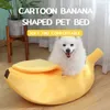 Banana Cat Bed House Zabawne, przytulne łóżka na maty ciepłe, przenośne koszyk domowy Kennel Dog Dression Dostawy Multicolor 240410