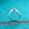 Bröllopsringar 0,5ct 1CT 2ct Heart Moissanite Ring for Women Engagement Wedding Jewelry Simple Solitaire Diamond 925 Sterling Silver Rings 240419