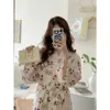 Dames Sleep Lounge Casual vrouwen Spring herfst Loose Crape katoenen gewaad Lace-Up Bathrobe Sweet Kimono Vrouwelijke Cherry Bear Gedrukte kamerjurk S-XL D240419