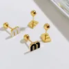 Gold de aço inoxidável de aço inoxidável mais vendido do designer Studs de ossos de orelha com parafusos e titânio aço 18k Brincos da moda de ouro, minimalista