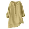 Blouses pour femmes 25 couleurs chemises femmes en coton lin couloir en couleur