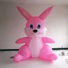 Modèle de lapin rose de lapin de Pâques gonflables en vente en gros avec carotte pour toit extérieur Promotionnel