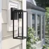 Set of 4 Black Outdoor Wall Lanterns - 1-Light Exterior Sconce Fixtures with Clear Glass, Wall Mounted Single Light for Patio or Porch