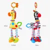 Soft Giraffe Zebra Animal Handbells Rattles Plush Infant Baby Development Handle Toys WIth Teether Toy For born Gifts 240407