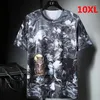 Męskie koszule T-shirty Mężczyźni Mężczyzny Duży rozmiar 10xl tops tees Summer Hip Hop Casual Animal Graffiti Plus 9xl10xl Ubrania workowate