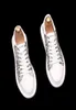 Tênis de vestido de noiva de designer de luxo estilo moda de moda branca tênis de couro estampado Os treinadores de plataforma de laceup de outono da primavera MA1885441