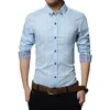 Camisas casuais de qualidade masculina vestido de algodão xadrez masculino de manga longa Slim Fit Business Camisa Men Tamanho 5xl