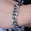 Link Braccialetti Kangville in acciaio inossidabile Catena cubana alla moda hip-hop adatta per uomini e donne da indossare alle feste di gioco