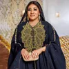 Etnische kleding Marokko Hooded ABAYA Moslim Kaftan Jurk Kimono Women Dubai Turkse Afrikaanse Dashiki Diamonds Boubou Robe Ramadan Ramadan