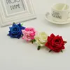 Fleurs décoratives 100pcs Roses de soie tête bricolage aiguille couronnes chapeaux rouges rose blanc bleu artificiel pour la décoration de mariage à la maison