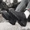 Chaussures décontractées hommes à lacets Oxfords Outdoor Mountain Trekking Sneakers Plux de voyage de camping sans glissement chaud Randonnée pour les chaussures
