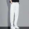 Men's Pants Office Wear Trousers Elastic Waist Suit With Ankle-banded Pockets For Gym Training Business Comfort