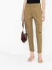 女性用パンツソリッドカラー女性コットンジッパー2024初秋の女性の長いズボンと大きなポケット