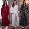 HJTJ Women's Sleep Lounge Femmes Extra Long Thermal Jacquard Flannel Paintes de flanelle hivernale chaude plus taille de glissière Robe Baignoire enceinte Men de nuit D240419