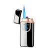New Touch-sensitive Without Gas-electric Hybrid Windproof Lighter, Power Display, Butane Without Gas, Metal Electronic Cigarette Lighter