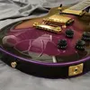 Guitare violette électrique violet body massif en bois massif en or