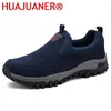 Casual Shoes HUAJUANER Fall Mens Breathable Zapatillas Hombre 46 Large Size Slip-on Soft Platform Outdoor Men Sneakers