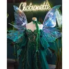 Feestjurken prom jurk Dark Green Long Bubble Sleeve A-Line Applique Floral Evening Fairy For Women Luxury Dream