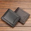 Portefeuilles en cuir courte Brand de portefeuille Men de crédit Cartes de crédit Pourse Pourse Vintage mâle à mâle Trifold Man Money Sac Clip Cuzdan W030