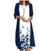 Summer Womens Dress Two Piece Set Flowers And Plants Printed Round Neck Coat Women