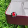 Anelli a grappolo 925 Calcedonio verde intarsio in argento Ring Rosso Giade Agata Rossa