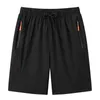 Heren shorts voor 2024 Zomer Hoogwaardige ademhaling shorts Men Casual Elastische taille mannen Snel droge fitness Jogging Beach Black Fahion Shorts 240419 240419