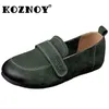 أحذية غير رسمية Koznoy 1cm نساء moccasins طبيعية بقرة شقق جلدية حقيقية الصيف الإثنية الضحلة الأزياء المريحة lofers الإناث عتيقة