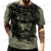 T-shirty mężczyzn 2024 T-shirt Jezus Is My God King Everything Drukuj męskie t-koszulki chrześcijańskie religijne harajuku tops ubrania t240419