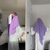 Kvinnor Ramadan Eid Muslim Chiffon Abayas Hijab sjalar Ladie Arab Solid Color Soft Big Turban Islamic Hijabs Headdress240403