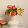 Decoratieve bloemen 6 Takken POEREONY kunstmatige bloemboeket bruiloft bloemen arrangement materialen Kerstmis Huis Decoratie PO Props