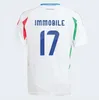 2024 ITALYS EURO CUP CUPLECE JERSEYS CHIESA BELELLA BELOTTI ZANIOLO RASPADORI JORGINHO Verratti 125º aniversário Camisa de futebol Maglie da Calcótica Jogador