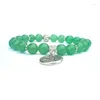 Brand de brin de bride de haute qualité Green Natural Stone ohm Bouddha Lotus Bracelet Men and Women Jewelry Pseira Hombres Cadeaux de mode Drop Otbje